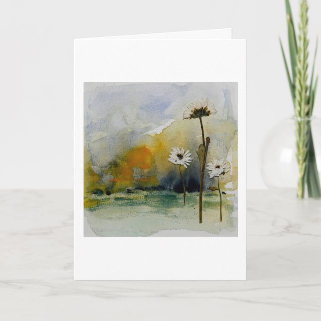 Carte de vœux paysage fleuri vierge à l'intérieur  (Devant)