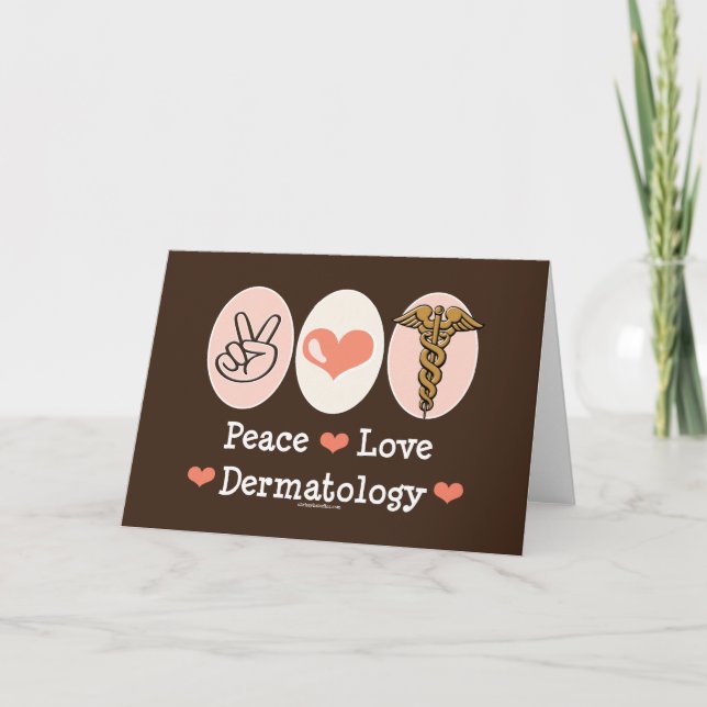 Carte de voeux Peace Love Dermatology (Devant)