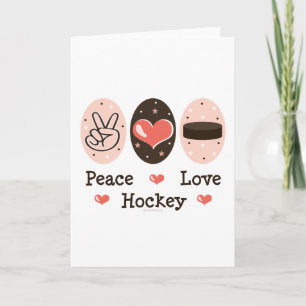 Carte de voeux Peace Love Hockey