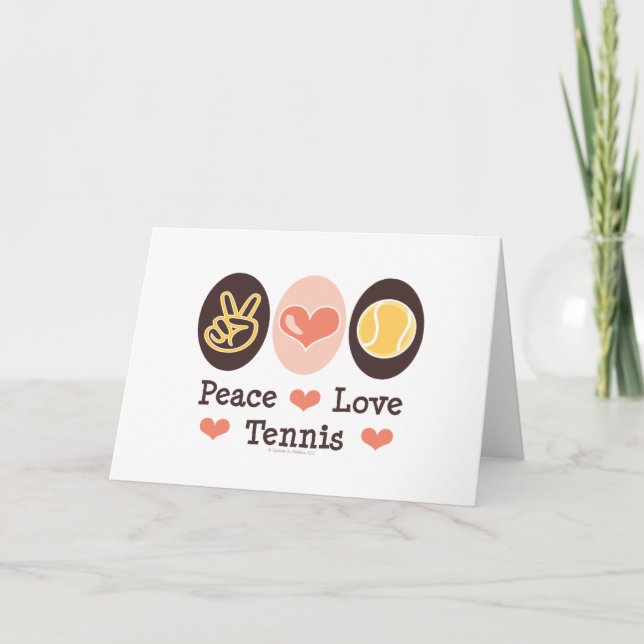 Carte de voeux Peace Love Tennis (Devant)