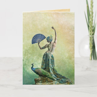 Carte de voeux Peacock Dancer avec dire
