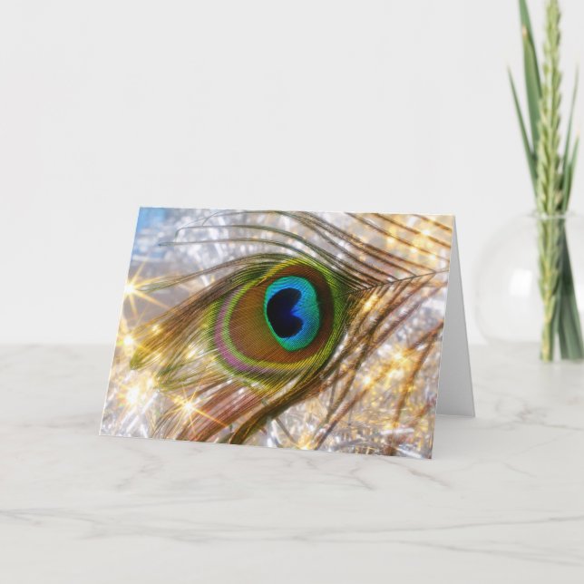 Carte de voeux Peacock Feather (Devant)