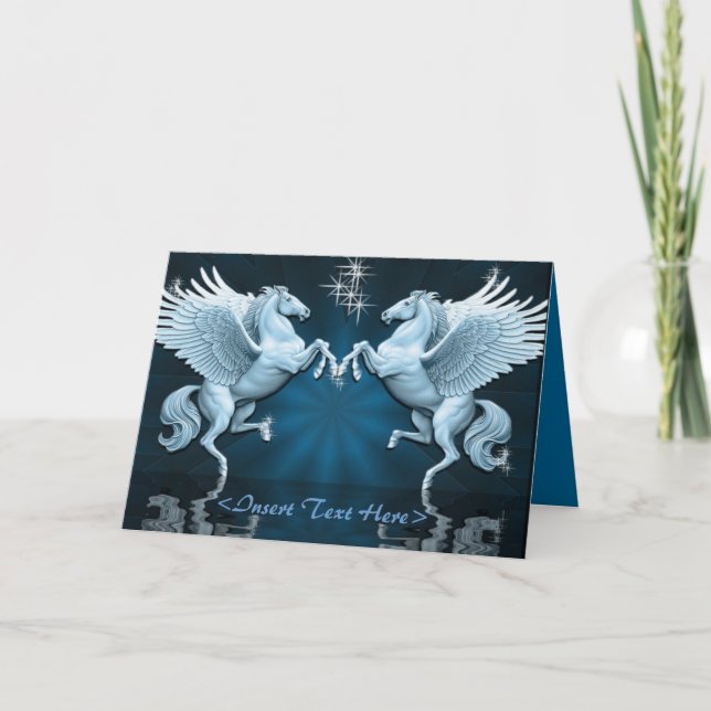 Carte de voeux Pegasus turquoise (Devant)
