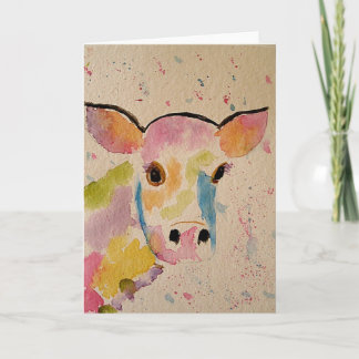 Carte de voeux peinte de blanc de vache