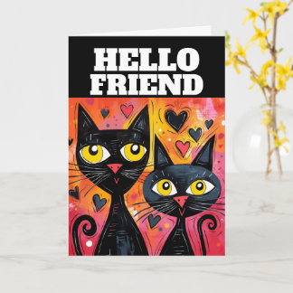 CARTE DE VŒUX PENSÉE À VOUS JOLI CHAT