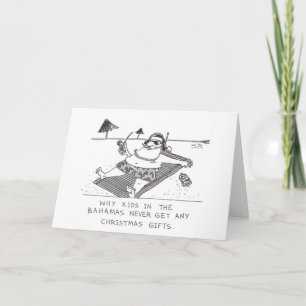 Carte de voeux Père Noël Beach Time
