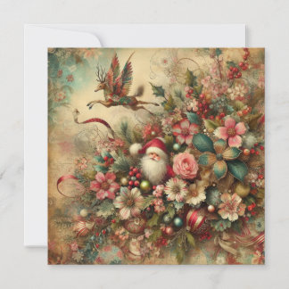 Carte de voeux Père Noël de Noël classique