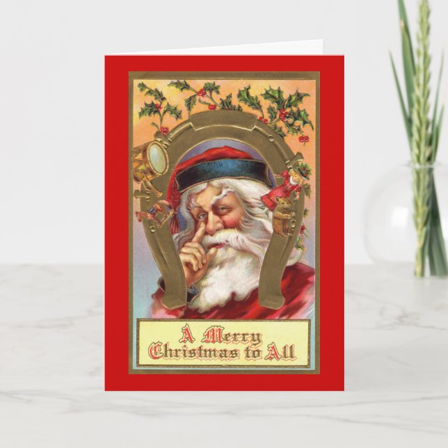 Carte de voeux père Noël Joyeux Noël (Devant)