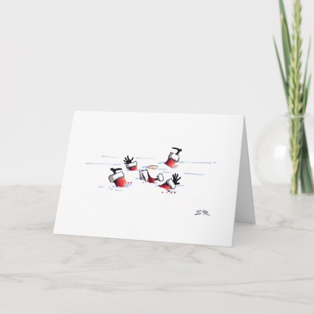 Carte de voeux père Noël Mob Hit (Devant)