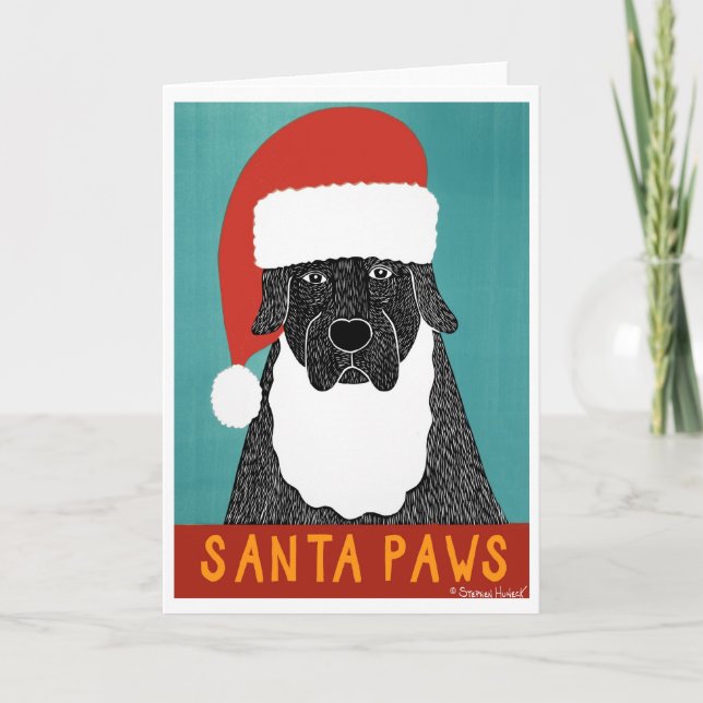 Carte de voeux père Noël Paws (Devant)