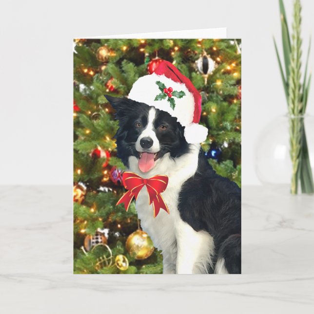 Carte de voeux "Père Noël Pup" (Devant)