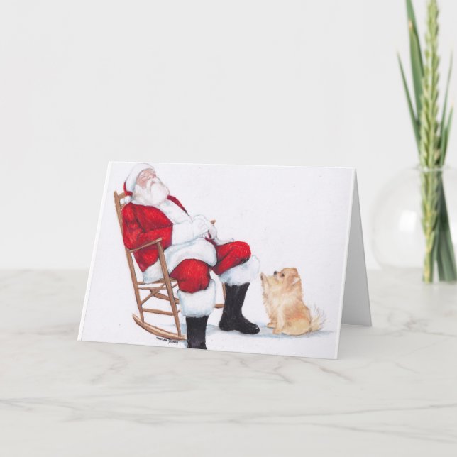 Carte de voeux père Noël Wake Up Dog Art (Devant)