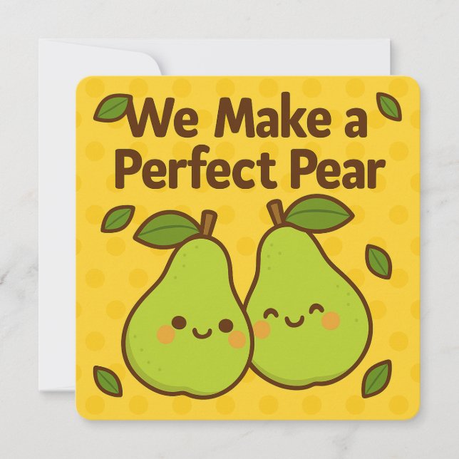 Carte de voeux Perfect Pear Pun (Devant)