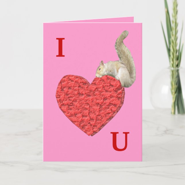 Carte de voeux personnalisable Squirrel Love (Devant)