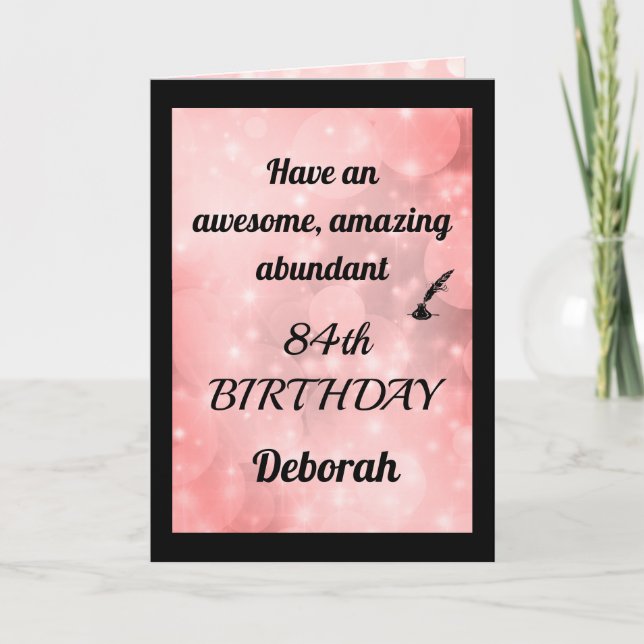 Carte de voeux personnalisée 84e anniversaire plié (Devant)