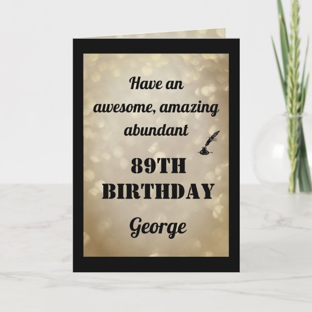 Carte de voeux personnalisée 89e anniversaire plié (Devant)