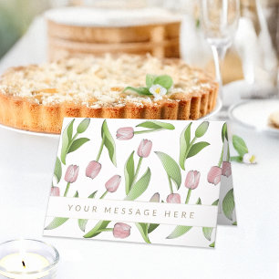 Carte de vœux personnalisée à la tulipe rose moder