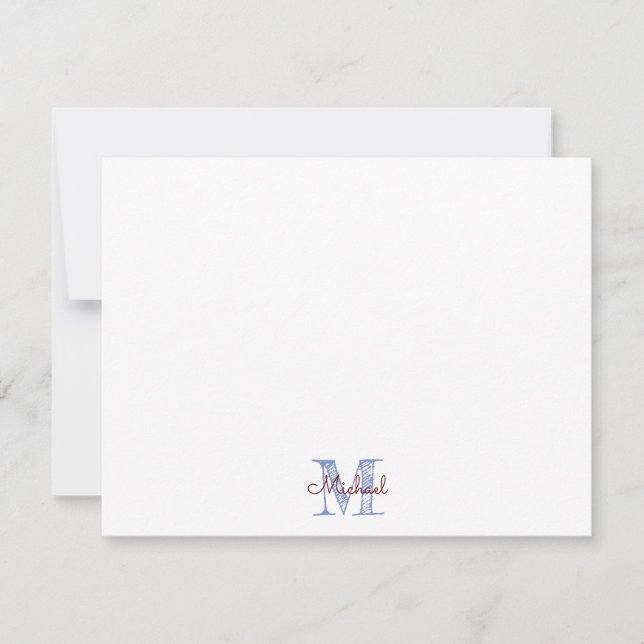 Carte de vœux personnalisée avec monogramme pour g (Devant)