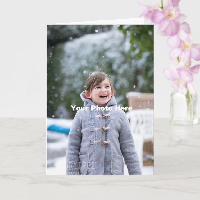 Carte de vœux personnalisée avec photo (Orchidée)