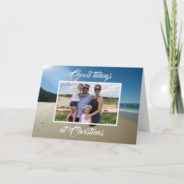 Carte de voeux personnalisée Beach Sea Sand Holida (Devant)