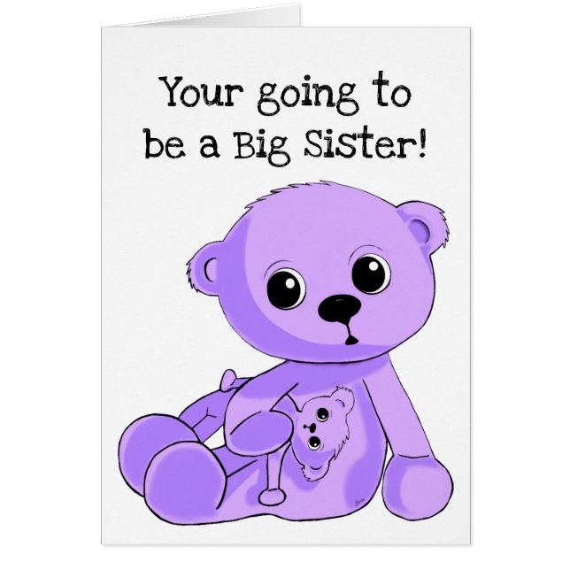 Carte de voeux personnalisée Big Soeur Teddy Bear (Devant)