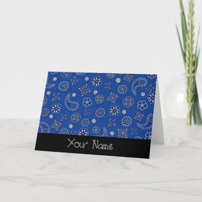Carte de voeux personnalisée Blue Bandana (Devant)