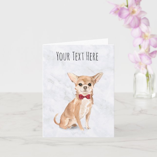Carte de voeux personnalisée Chihuahua (Orchidée)