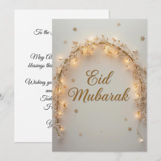 Carte de voeux personnalisée Eid mubarak avec lumi