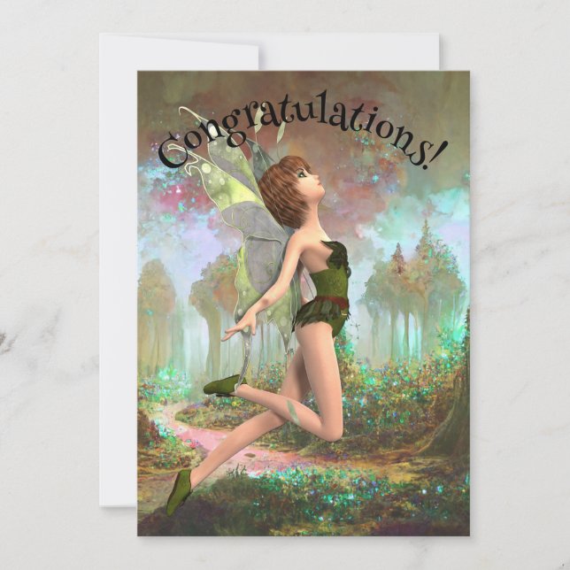 Carte de voeux personnalisée Forest fairy (Devant)