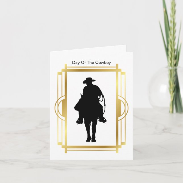 Carte de vœux personnalisée Jour du cow-boy Blank (Devant)