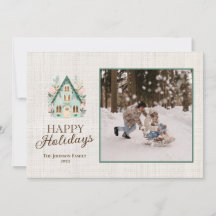 Carte de vœux personnalisée Joyeuses Fêtes avec ph
