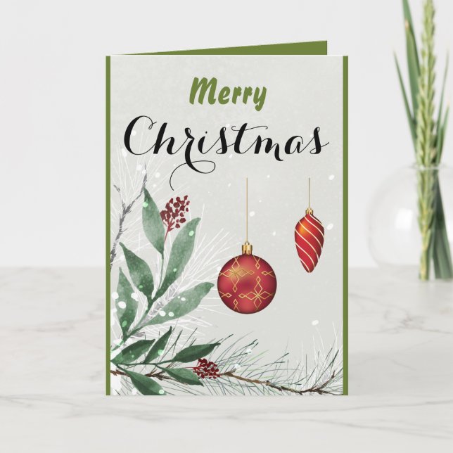 Carte de vœux personnalisée Joyeux Noël (Devant)