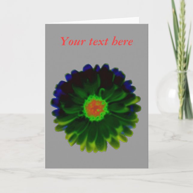 Carte de voeux personnalisée Neon Marigold (Devant)