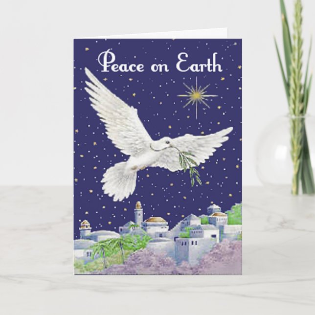 Carte de voeux personnalisée Peace On Earth (Devant)