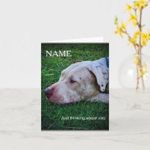 Carte de vœux personnalisée pour chien qui pense 