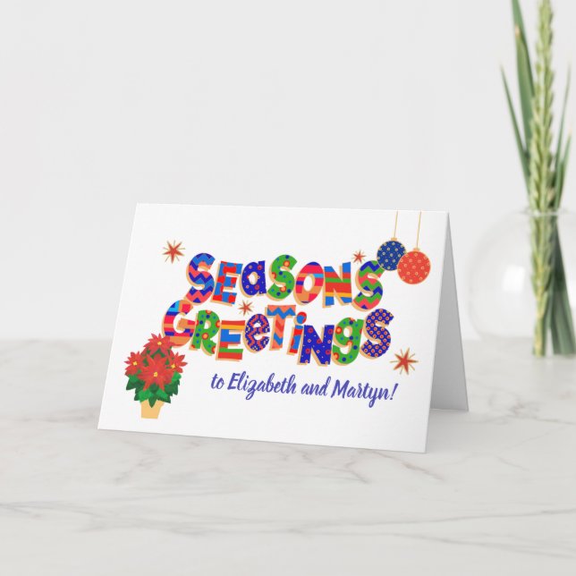 Carte de vœux personnalisée pour les fêtes de fin  (Devant)