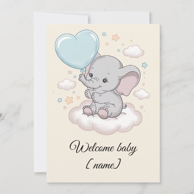 Carte de vœux personnalisée pour une baby shower - (Devant)
