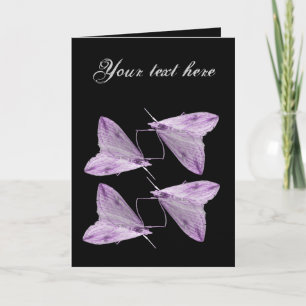 Carte de voeux personnalisée Purple Moth Art