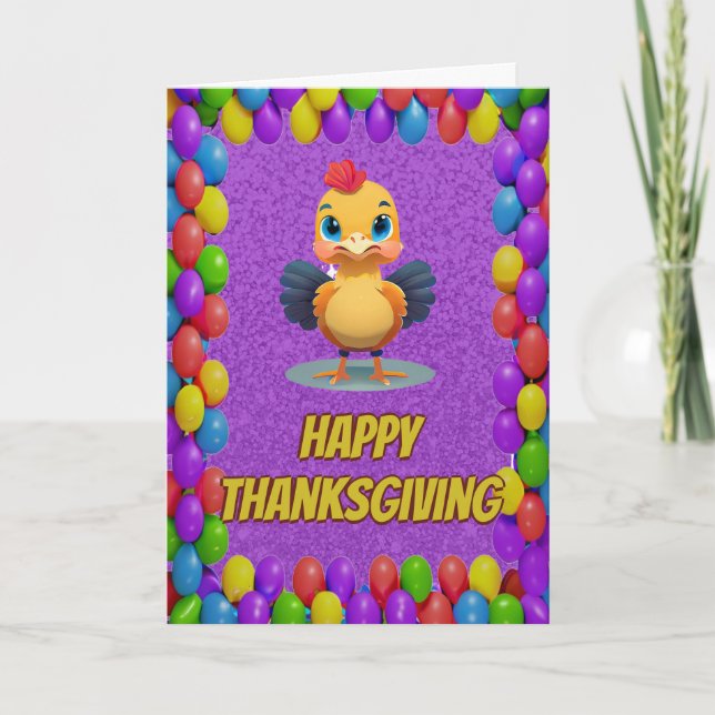 Carte de voeux personnalisée Thanksgiving Turkey (Devant)