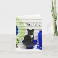 Carte de vœux personnalisée Tuxedo Kitty