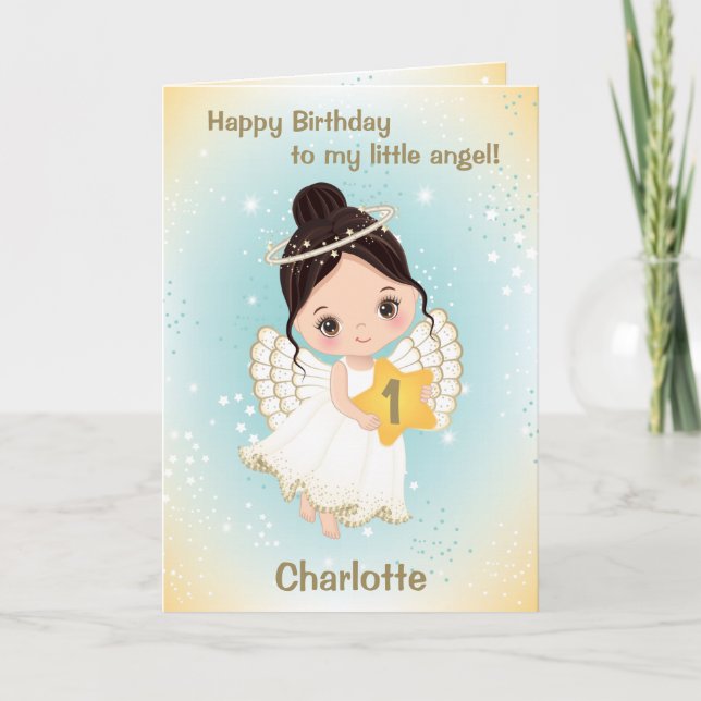 Carte de voeux Petit ange Vieux d'un an (Devant)