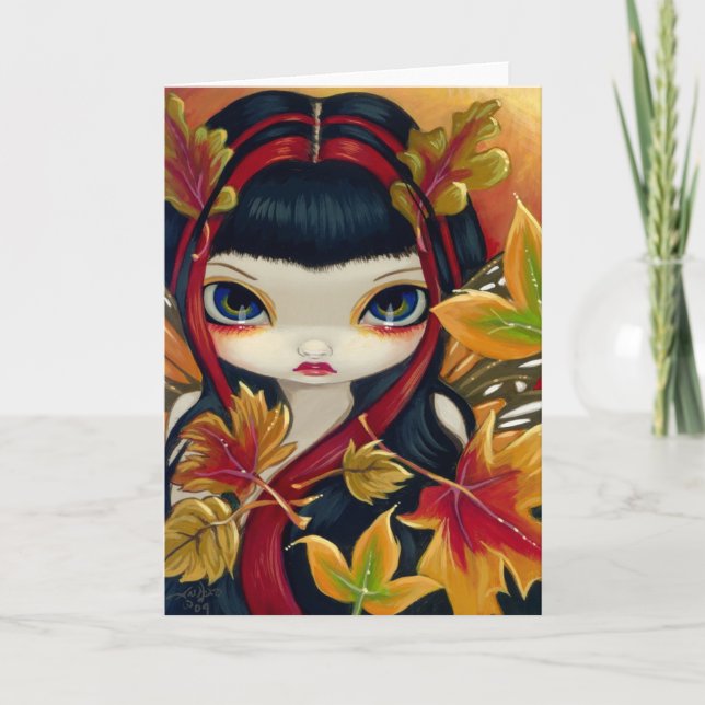 Carte de voeux "Petites feuilles d'automne" (Devant)