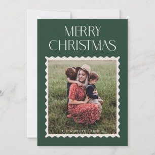 Carte de vœux photo avec timbre de vacances - Forê