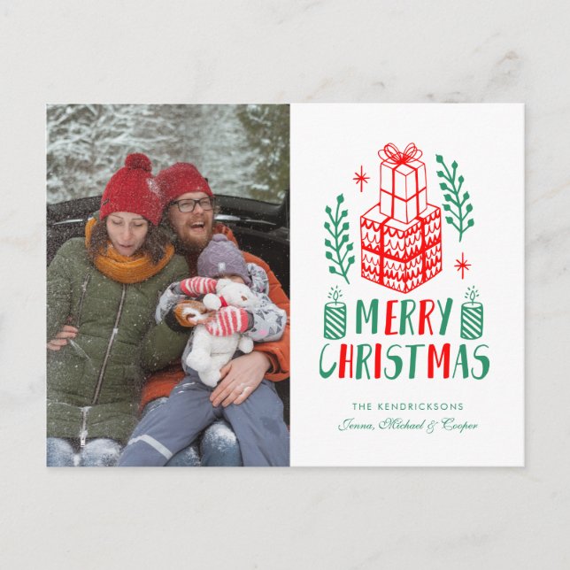 CARTE DE VOEUX PHOTO | Cadeaux de Noël (Devant)