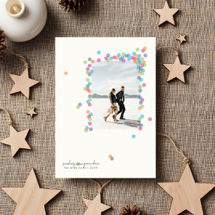 Carte de vœux photo Confettis Renversés - Nouvel A