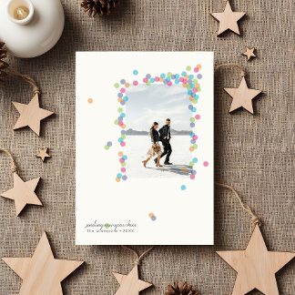 Carte de vœux photo Confettis Renversés - Nouvel A