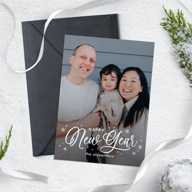 Carte de vœux photo Cool Flakes Bonne Année (Créateur téléchargé)
