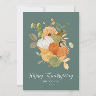 Carte de vœux photo de citrouille de Thanksgiving