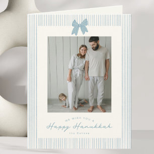 Carte de vœux photo de Hanukkah moderne douce