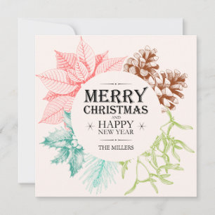 Carte de vœux photo de Noël   Cercle de vacances d